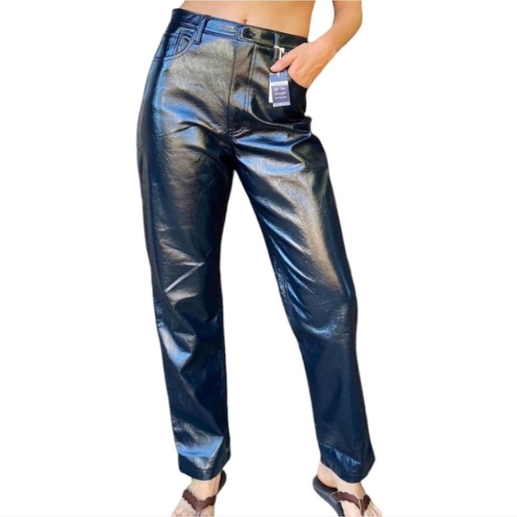 Curve Love Patent Leather 90s Straight Pants - Picture 2 of 2